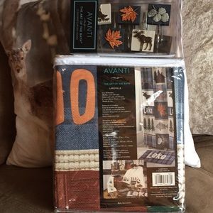 The Great Outdoors fabric shower curtain w/hooks